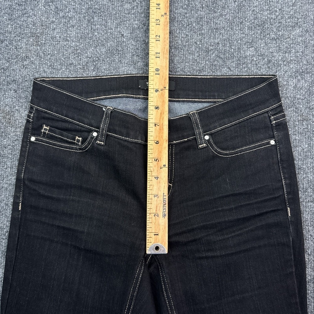 White House Black Market Noir Cropped Jeans Womens Size 0 Black Low Rise Stretch - Picture 7 of 12